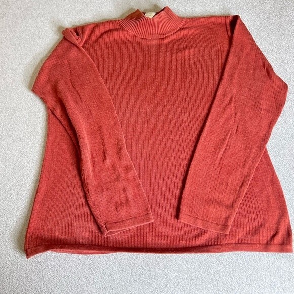 Field Manor 100% Silk Sweatshirt Size L Turtleneck - Picture 2 of 15